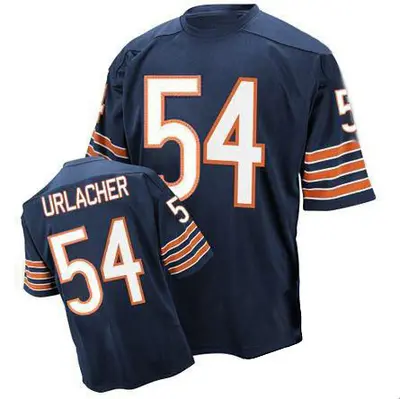 Men's Authentic Brian Urlacher Chicago Bears Blue Mitchell and Ness Team Color Throwback Jersey