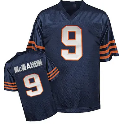 Men's Authentic Jim McMahon Chicago Bears Blue Team Color Big Number Throwback Jersey