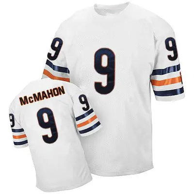 Men's Authentic Jim McMahon Chicago Bears White Small Number Throwback Jersey