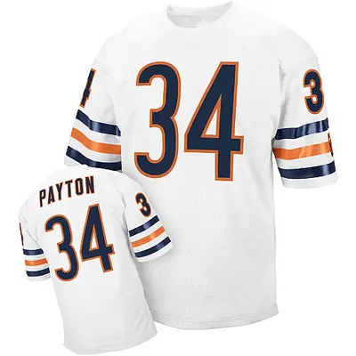 Men's Authentic Walter Payton Chicago Bears White Throwback Jersey