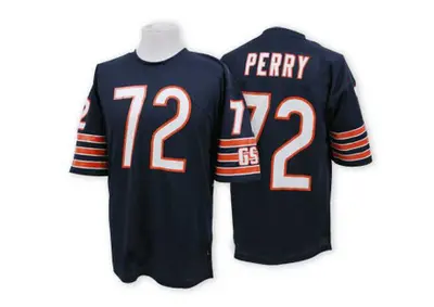Men's Authentic William Perry Chicago Bears Blue Team Color Throwback Jersey