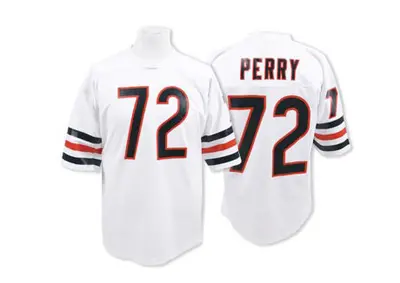 Men's Authentic William Perry Chicago Bears White Throwback Jersey