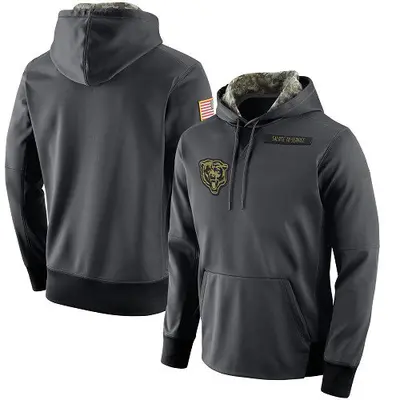 Men's Chicago Bears Anthracite Salute to Service Player Performance Hoodie