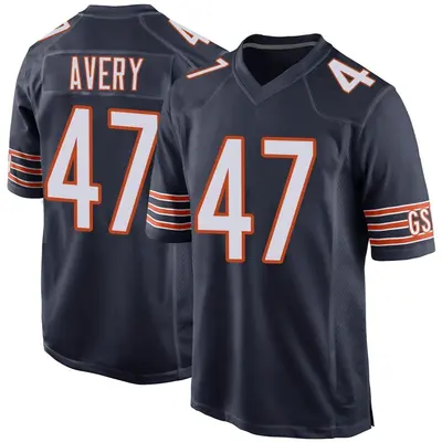 Men's Game C.J. Avery Chicago Bears Navy Team Color Jersey