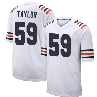 Men's Game Carson Taylor Chicago Bears White Alternate Classic Jersey