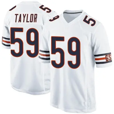 Men's Game Carson Taylor Chicago Bears White Jersey
