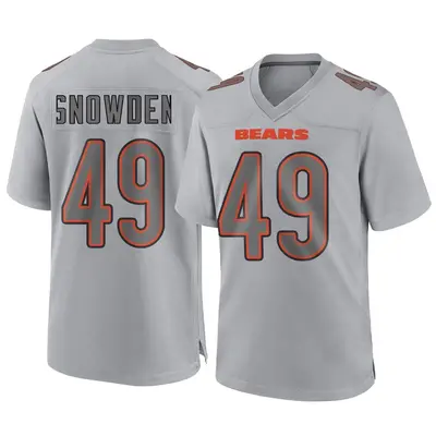 Men's Game Charles Snowden Chicago Bears Gray Atmosphere Fashion Jersey