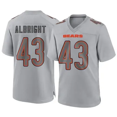 Men's Game Christian Albright Chicago Bears Gray Atmosphere Fashion Jersey