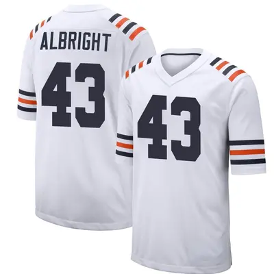 Men's Game Christian Albright Chicago Bears White Alternate Classic Jersey