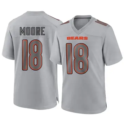 Men's Game David Moore Chicago Bears Gray Atmosphere Fashion Jersey