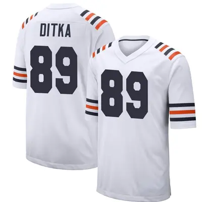 Men's Game Mike Ditka Chicago Bears White Alternate Classic Jersey
