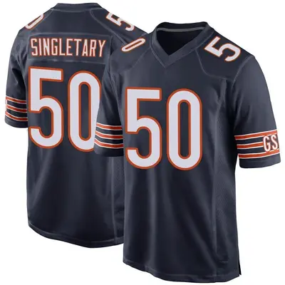 Men's Game Mike Singletary Chicago Bears Navy Team Color Jersey