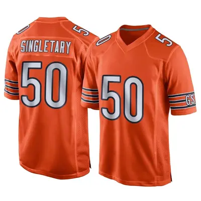 Men's Game Mike Singletary Chicago Bears Orange Alternate Jersey