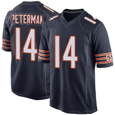Men's Game Nathan Peterman Chicago Bears Navy Team Color Jersey