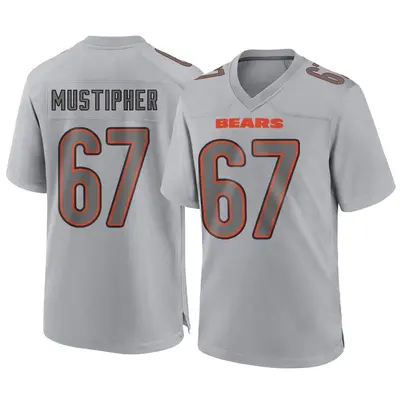Men's Game Sam Mustipher Chicago Bears Gray Atmosphere Fashion Jersey