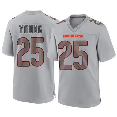 Men's Game Tavon Young Chicago Bears Gray Atmosphere Fashion Jersey