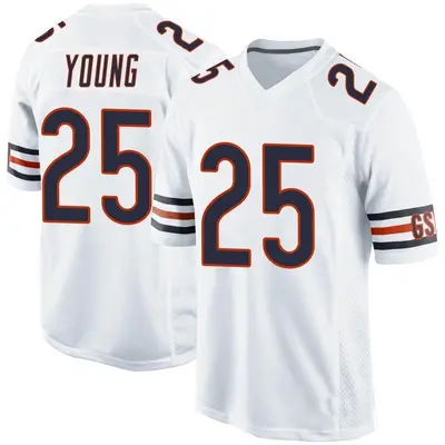 Men's Game Tavon Young Chicago Bears White Jersey