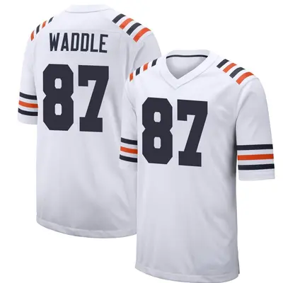 Men's Game Tom Waddle Chicago Bears White Alternate Classic Jersey