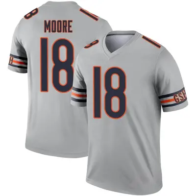 Men's Legend David Moore Chicago Bears Inverted Silver Jersey