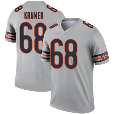 Men's Legend Doug Kramer Chicago Bears Inverted Silver Jersey