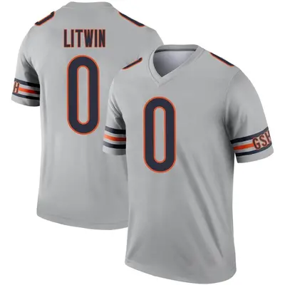 Men's Legend Henry Litwin Chicago Bears Inverted Silver Jersey