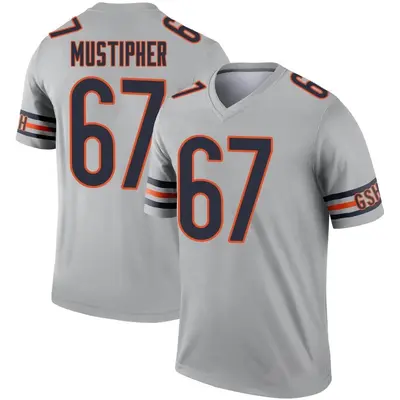 Men's Legend Sam Mustipher Chicago Bears Inverted Silver Jersey