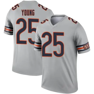 Men's Legend Tavon Young Chicago Bears Inverted Silver Jersey