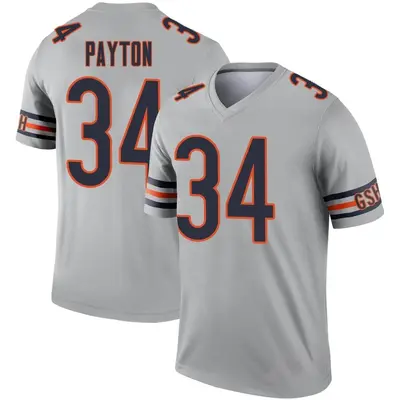 Men's Legend Walter Payton Chicago Bears Inverted Silver Jersey