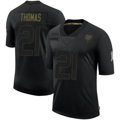 Men's Limited A.J. Thomas Chicago Bears Black 2020 Salute To Service Jersey