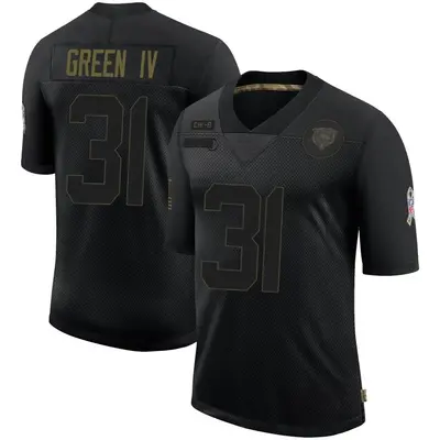 Men's Limited Allie Green IV Chicago Bears Black 2020 Salute To Service Jersey