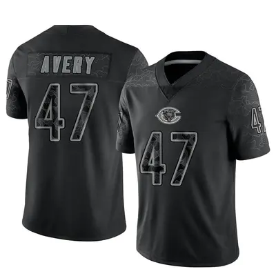 Men's Limited C.J. Avery Chicago Bears Black Reflective Jersey