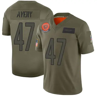 Men's Limited C.J. Avery Chicago Bears Camo 2019 Salute to Service Jersey
