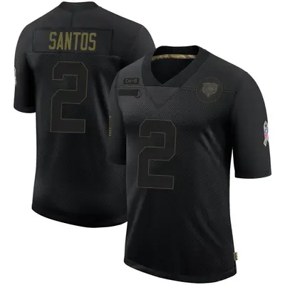 Men's Limited Cairo Santos Chicago Bears Black 2020 Salute To Service Jersey