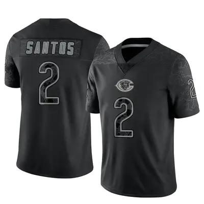 Men's Limited Cairo Santos Chicago Bears Black Reflective Jersey