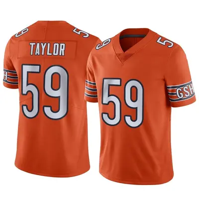 Men's Limited Carson Taylor Chicago Bears Orange Alternate Vapor Jersey