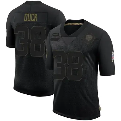 Men's Limited Clifton Duck Chicago Bears Black 2020 Salute To Service Jersey
