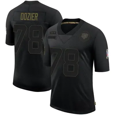 Men's Limited Dakota Dozier Chicago Bears Black 2020 Salute To Service Jersey