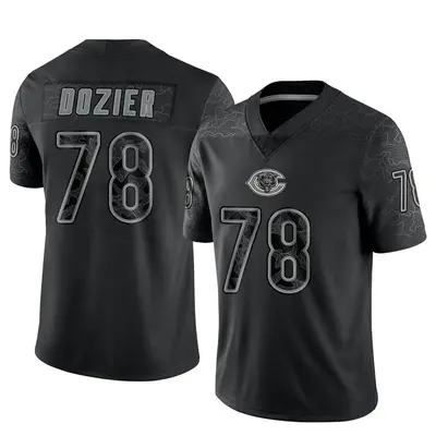 Men's Limited Dakota Dozier Chicago Bears Black Reflective Jersey