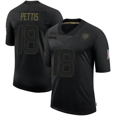 Men's Limited Dante Pettis Chicago Bears Black 2020 Salute To Service Jersey