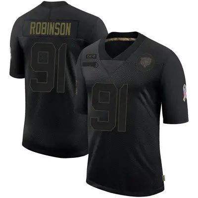 Men's Limited Dominique Robinson Chicago Bears Black 2020 Salute To Service Jersey