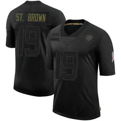 Men's Limited Equanimeous St. Brown Chicago Bears Black 2020 Salute To Service Jersey