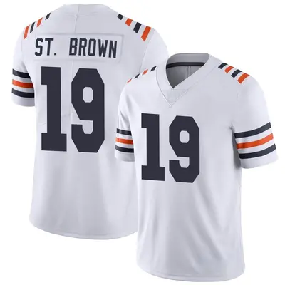 Men's Limited Equanimeous St. Brown Chicago Bears White Alternate Classic Vapor Jersey