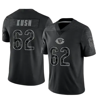 Men's Limited Eric Kush Chicago Bears Black Reflective Jersey