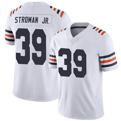 Men's Limited Greg Stroman Jr. Chicago Bears White Alternate Classic Vapor Jersey