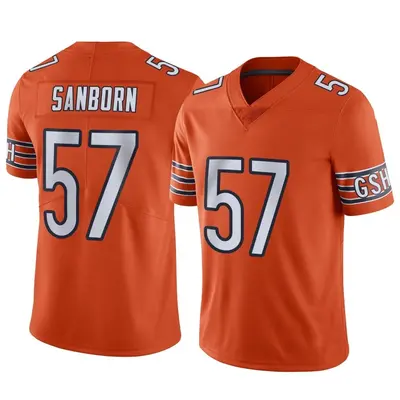 Men's Limited Jack Sanborn Chicago Bears Orange Alternate Vapor Jersey