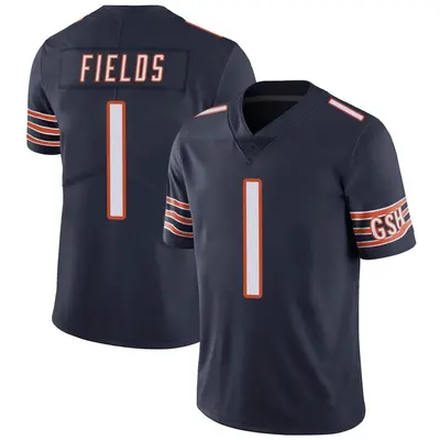 Men's Limited Justin Fields Chicago Bears Navy Team Color Vapor Untouchable Jersey