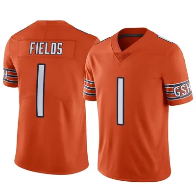 Men's Limited Justin Fields Chicago Bears Orange Alternate Vapor Jersey