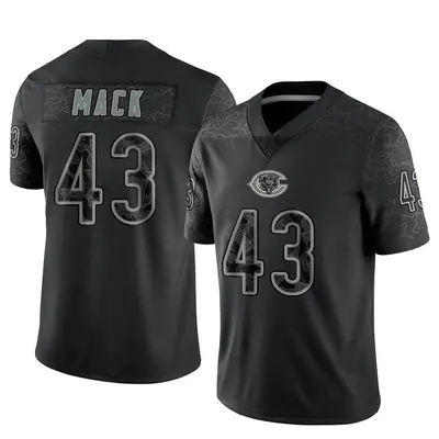 Men's Limited Ledarius Mack Chicago Bears Black Reflective Jersey