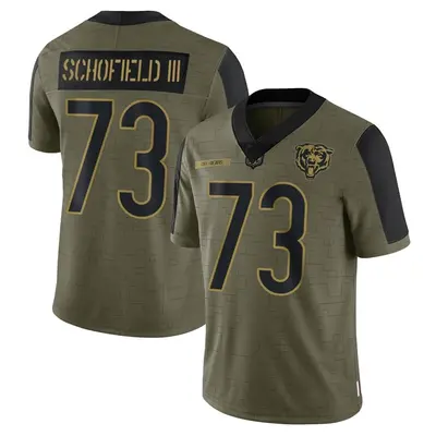 Men's Limited Michael Schofield III Chicago Bears Olive 2021 Salute To Service Jersey