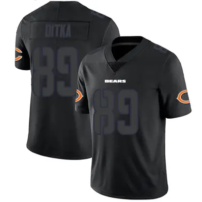 Men's Limited Mike Ditka Chicago Bears Black Impact Jersey